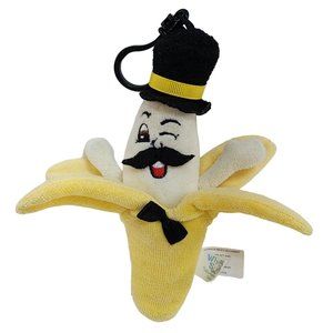 Whiffer Sniffers Slippery Sam Banana Peel Backpack Bag Clip Plush Bearington